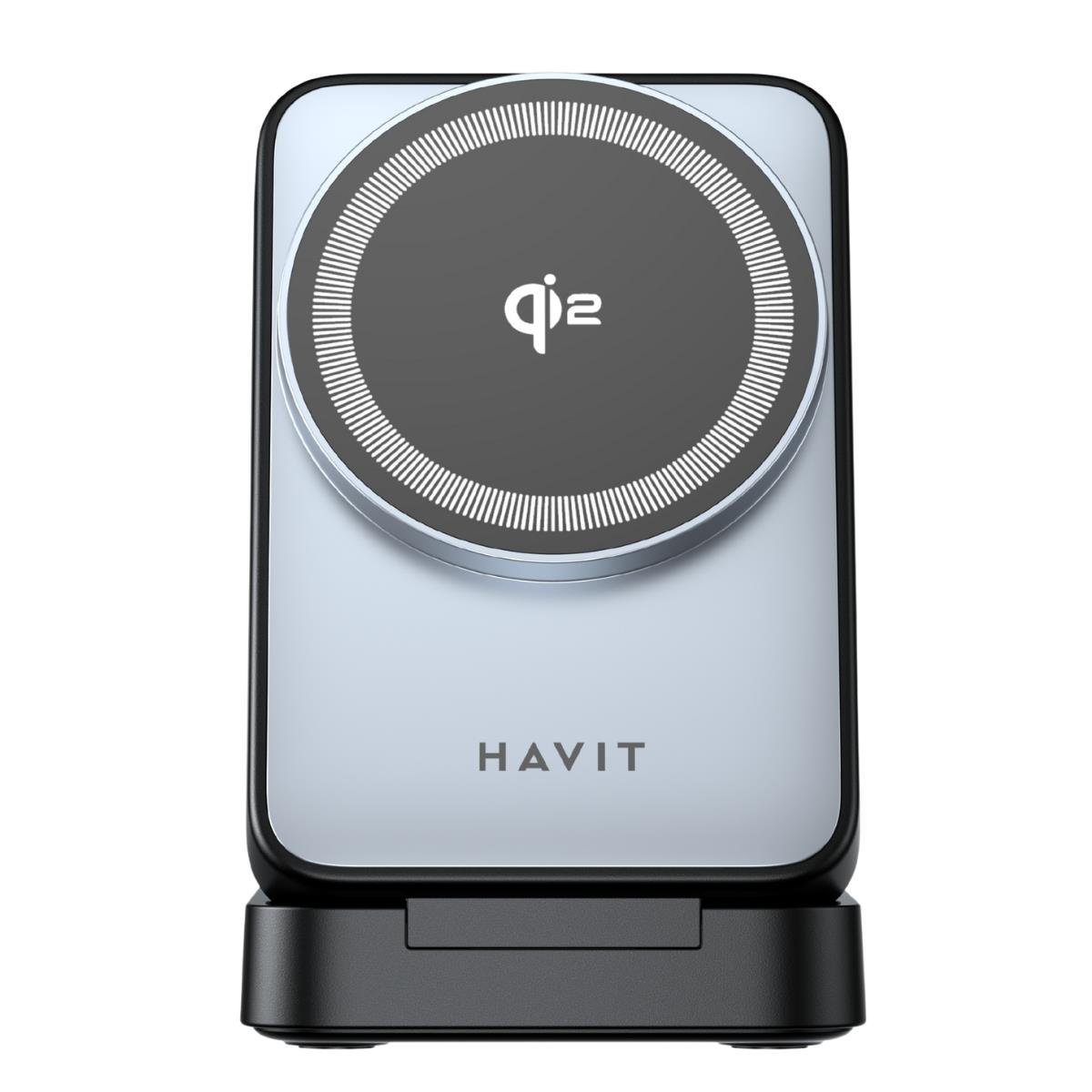 Havit 3-in-1 Wireless Charger 15W – Qi Fast Charge for Smartphones, Smartwatches & Earbuds with Alarm