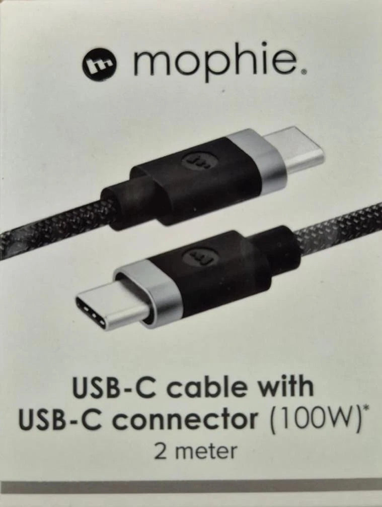 Mophie 100W USB-C to USB-C Fast Charging Cable – 2m Black