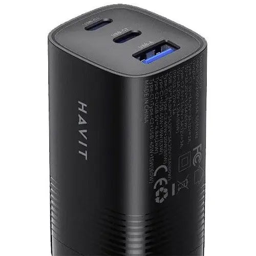 Havit 65W USB-C Fast Charger – PD GaN 3-Port Wall Adapter for Laptop, Phone & Tablet