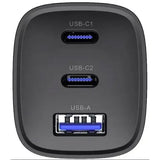 Havit 65W USB-C Fast Charger – PD GaN 3-Port Wall Adapter for Laptop, Phone & Tablet