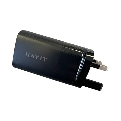 Havit 65W USB-C Fast Charger – PD GaN 3-Port Wall Adapter for Laptop, Phone & Tablet